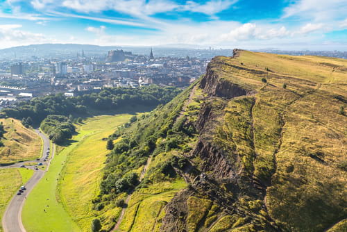 Arthur's Seat just outside Edinburgh can be reached using car hire from easyCar