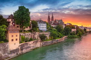 View of Basel reached using car hire from easyCar