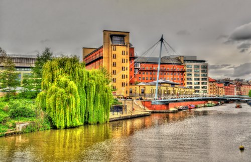 Harbour front in Bristol visited using car hire from easyCar