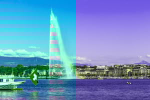 Lake in Geneva reached with car hire from easyCar