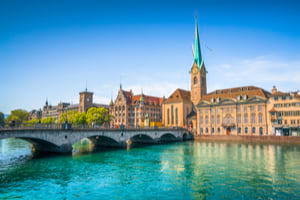 River in Zurich reached using car hire from easyCar